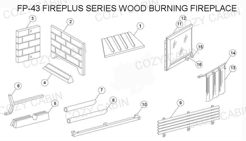 Fireplus Series Wood Burning Fireplace (FP-43) #FP-43